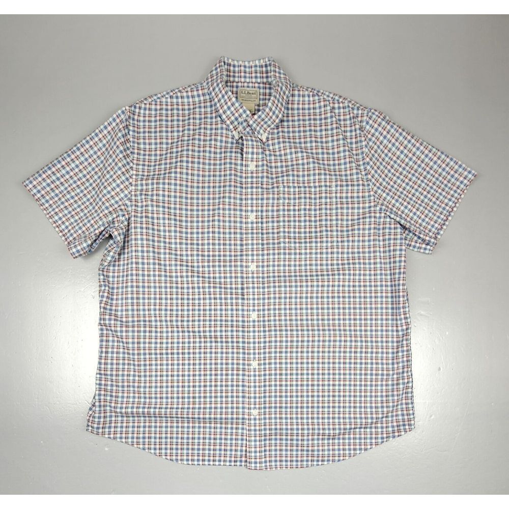 LL Bean Button Up Shirt Mens XL. Traditional‎ Fit Plaid Gingham Shirt.